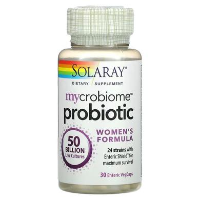 Пробиотики для женщин, Mycrobiome Probiotic, Solaray, 30 капсул - фото