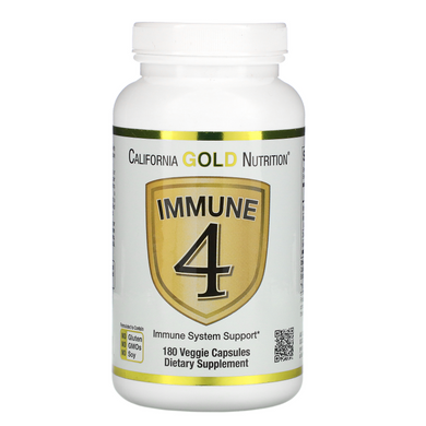 Засіб для зміцнення імунітету, Immune 4, California Gold Nutrition, 180 рослинних капсул - фото