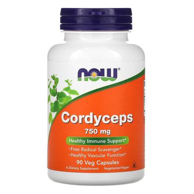 Кордицепс (Cordyceps), Now Foods, 750 мг, 90 капсул - фото
