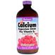 Кальций, магний цитрат + Д3, Calcium, Magnesium Citrate D3, Bluebonnet Nutrition, жидкий, малина, 472 мл, фото – 1