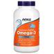 Омега-3, 180 EPA / 120 DHA, Molecularly Distilled Omega-3, Now Foods, 1000 мг, 200 капсул з риб'ячого желатину, фото – 1