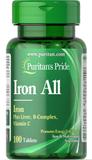 Залізо, Iron All Iron, Puritan's Pride, 100 таблеток, фото