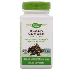Клопогон (Цимицифуга), Black Cohosh, Nature's Way, корень, 540 мг, 180 капсул - фото