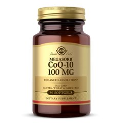 Коэнзим Q10, дополненный, CoQ-10 Megasorb, Solgar, 100 мг, 30 капсул - фото