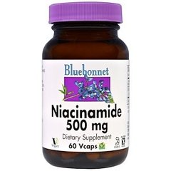 Ниацинамид (В3), Niacinamide, Bluebonnet Nutrition, 60 капсул - фото