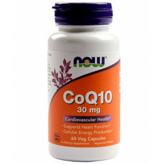 Коэнзим Q10, 30 мг, Now Foods, 60 вегетарианских капсул - фото