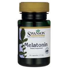 Мелатонин, Melatonin, Swanson, 3 мг, 60 капсул - фото