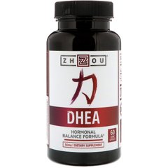 ДГЭА, DHEA, Zhou Nutrition, гормональная сбалансированная формула, 60 вегетарианских капсул - фото