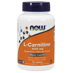 Now Foods, L-карнитин, 1000 мг, 50 таблеток (NOW-00067) - фото