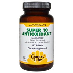 Антиоксиданты, 10 Antioxidant, Country Life, 120 таблеток - фото