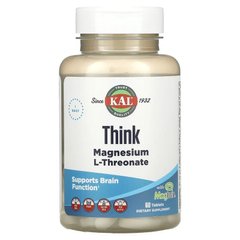 Магній L-треонат, Magnesium L-Threonate, KAL, для мозку, 2000 мг, 60 таблеток - фото
