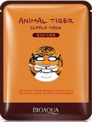 Відновлююча тканинна маска для обличчя з принтом "Animal Tiger Mask", Bioaqua, 30 г - фото