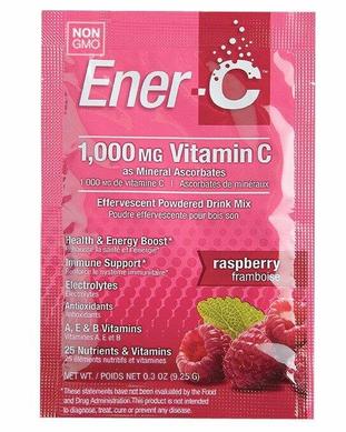 Витаминный напиток для повышения иммунитета, вкус малины, Vitamin C, Ener-C, 1 пакетик - фото