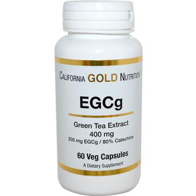 ЭГКГ, зеленый чай, California Gold Nutrition, 400 мг, 60 капсул - фото