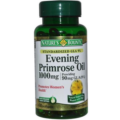 Масло вечірньої примули (Evening Primrose Oil), Nature's Bounty, 1000 мг, 60 капсул - фото