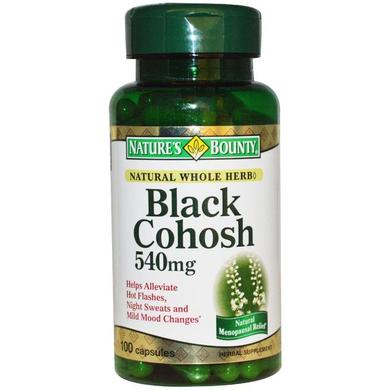 Клопогон (Цимицифуга), Black Cohosh, Nature's Bounty, 540 мг, 100 капсул - фото