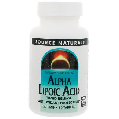 Альфа-ліпоєва кислота, Alpha Lipoic Acid, Source Naturals, 300 мг, 60 таблеток - фото