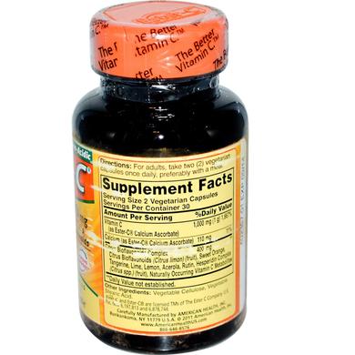 Вітамін С (аскорбат), Ester-C, American Health, 500 мг, 60 капсул - фото
