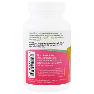 Омега-3 для вагітних, Omega 3, Fairhaven Health, 90 капсул - фото