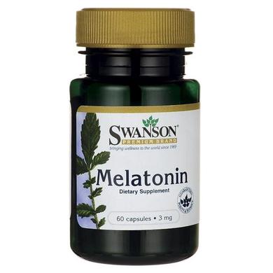 Мелатонін, Melatonin, Swanson, 3 мг, 60 капсул - фото