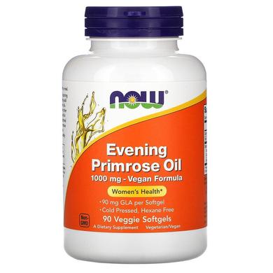 Масло енотери вечірньої примули, Evening Primrose Oil, Now Foods, 1000 мг, 90 капсул - фото