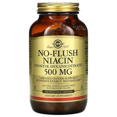 Ніацин, No-Flush Niacin, Solgar, 500 мг, 250 капсул - фото