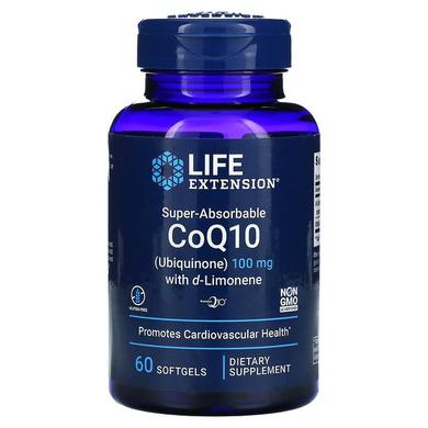 Коензим Q10, супер засвоюваний, CoQ10 Ubiquinone with d-Limonene, Life Extension, 100 мг, 60 гелевих капсул - фото