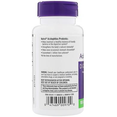 Пробиотики, Acidophilus Probiotic, Natrol, 100 капсул - фото
