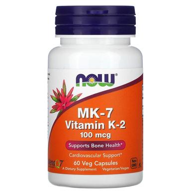 Витамин К2, МК-7 Vitamin K-2, Now Foods, 100 мкг, 60 капсул - фото
