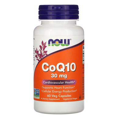 Коэнзим Q10, 30 мг, Now Foods, 60 вегетарианских капсул - фото