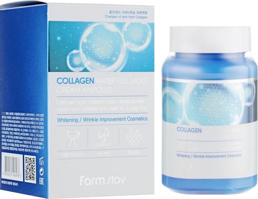 Увлажняющий крем-сыворотка с коллагеном, Collagen Water Full Moist Cream Ampoule, FarmStay, 250 мл - фото