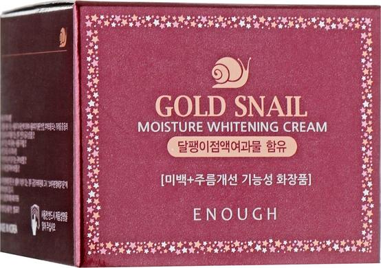 Крем с муцином улитки, Gold Snail Moisture Whitening Cream, Enough - фото