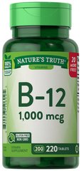 Витамин B-12, Vitamin B-12, 1000 мкг, Nature's Truth, 220 таблеток - фото