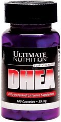 Вітаміни, DHEA 25 мг, Ultimate Nutrition, 100 капсул - фото