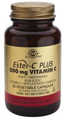 Витамин С эстер плюс, Ester-C Plus Vitamin C, Solgar, 500 мг, 50 капсул - фото