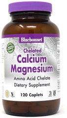 Хелатный Кальций и Магний, Chelated Calcium Magnesium, Bluebonnet Nutrition, 120 таблеток - фото