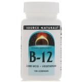 Витамин В12 (цианокобаламин), Vitamin B-12, Source Naturals, 2000 мкг, 100 леденцов, фото