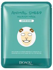 Поживна тканинна маска для обличчя з принтом "Animal Sheep Mask", Bioaqua, 30 г - фото