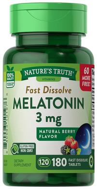 Мелатонін, Melatonin, Nature's Truth, 3 мг, 180 таблеток - фото
