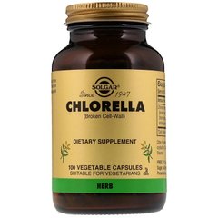 Хлорелла, Chlorella, Solgar, сломанные клеточные стенки, 100 капсул - фото