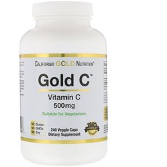 Вітамін C, California Gold Nutrition, 500 мг, 240 капсул - фото