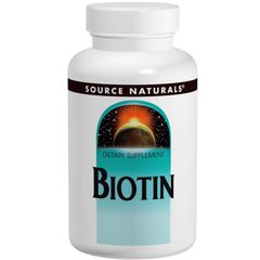 Биотин, Biotin, Source Naturals, 5 мг, 120 таблеток - фото