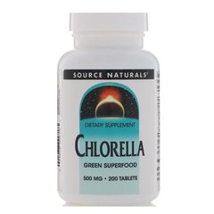 Хлорелла, Chlorella, Source Naturals, 500 мг, 200 таблеток - фото