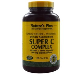 Витамин С и биофлавоноиды, Super C Complex, Nature's Plus, 1000/500 мг, 180 таблеток - фото