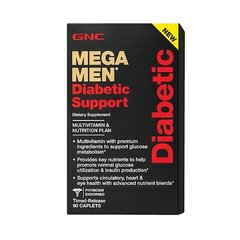 Витамины и минералы для мужчин, Mega men diabets multi, Gnc, 90 капсул - фото