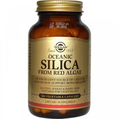 Кремний из красных водорослей, Oceanic Silica, Solgar, 100 капсул - фото