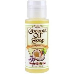 Мыло с кокосовым маслом, Coconut Oil Soap, NutriBiotic, лаванда-лемонграсс, органик, 59 мл - фото