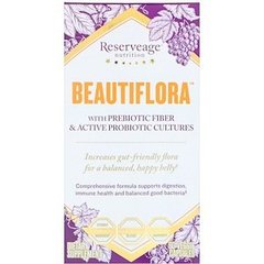 Пробиотики с пребиотической клетчтакой и активными пробиотическими культурами, Beautiflora, ReserveAge Nutrition, 60 растительных капсул - фото