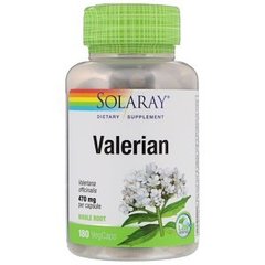 Валериана, экстракт корня, Valerian, Solaray, 470 мг, 180 вегетарианских капсул - фото