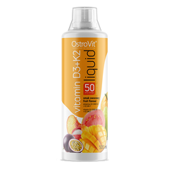 Вітамін Д3 + Вітамін К, Vitamin D3 + K2 Liquid, Ostrovit, фруктовий смак, 500 мл - фото